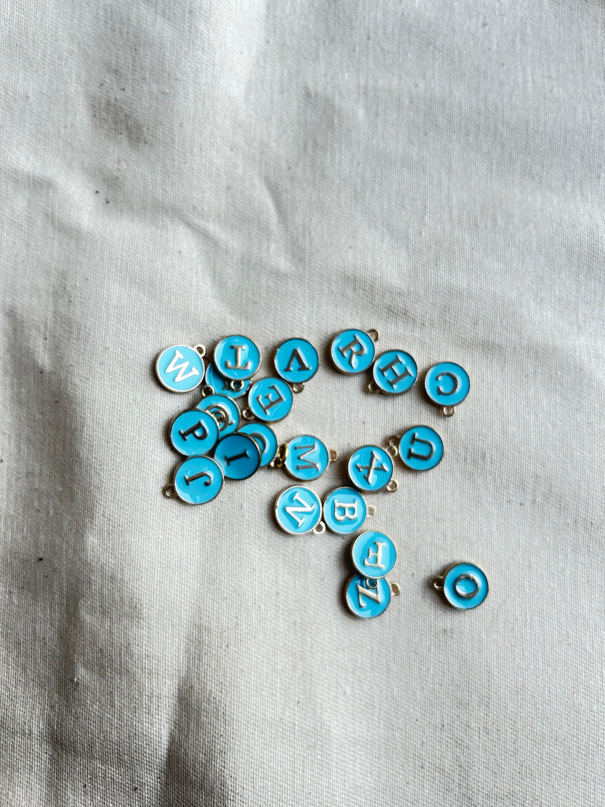 Turquoise initial charms for journal customization