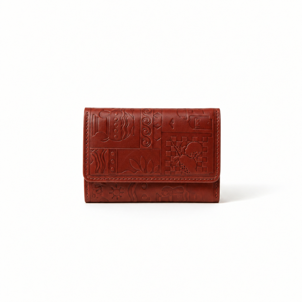Closed Sienna Orange wallet in darker colour